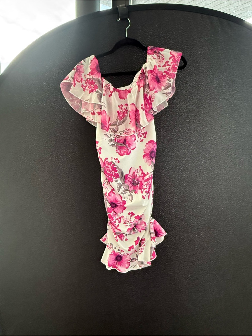 Floral Pink Ruffle Kids Dress